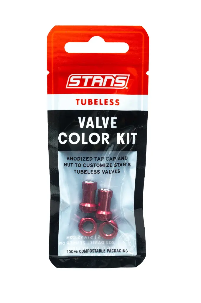 KIT DE COLORES PARA VALVULAS TUBELESS STAN'S (ROJO)