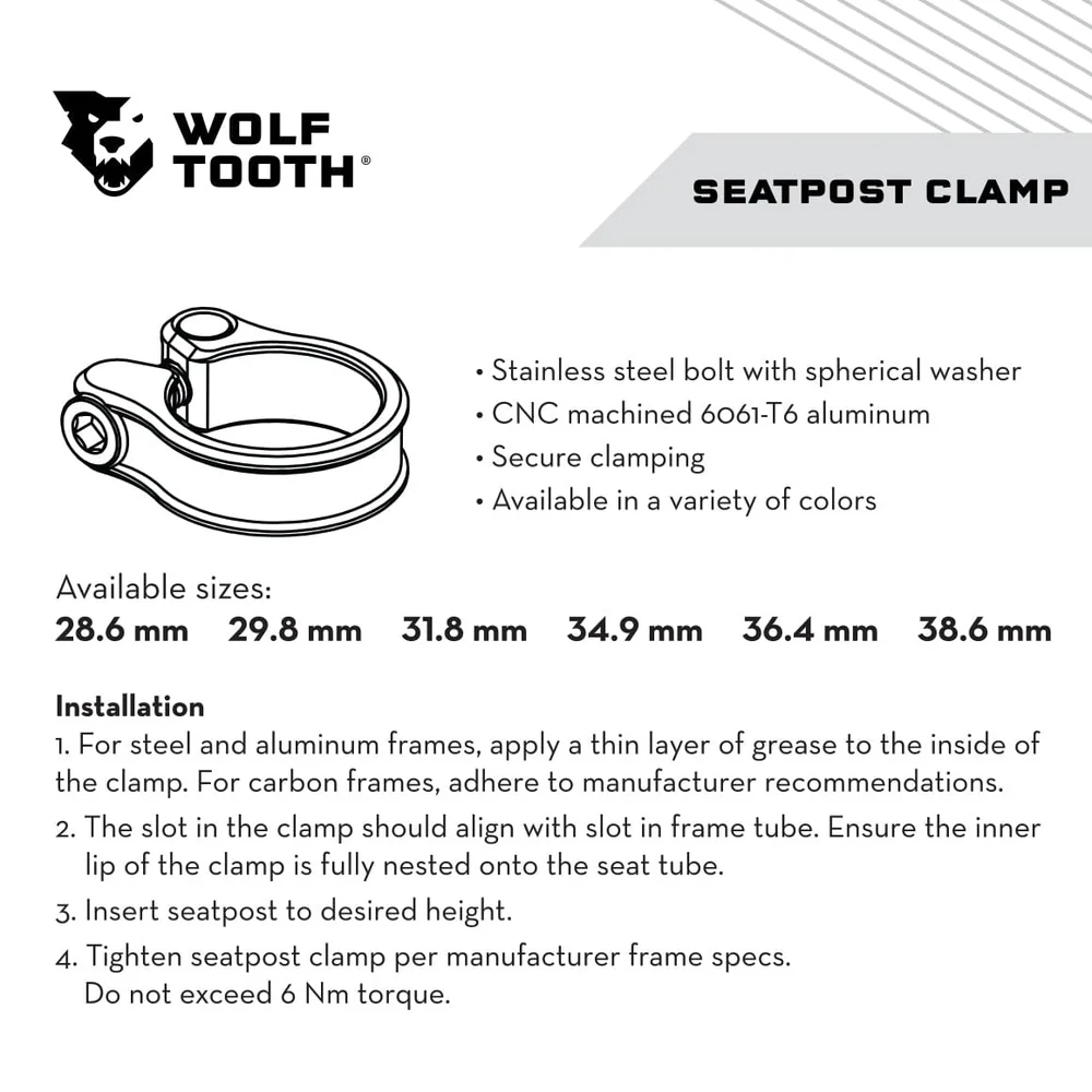 WOLFTOOTH ABRAZADERA POSTE ASIENTO