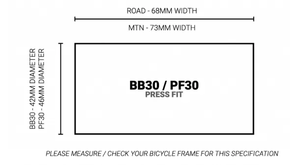 TAZAS DE CENTRO PRAXIS M30-THRU - BB30-PF30 73MM MTB.webp