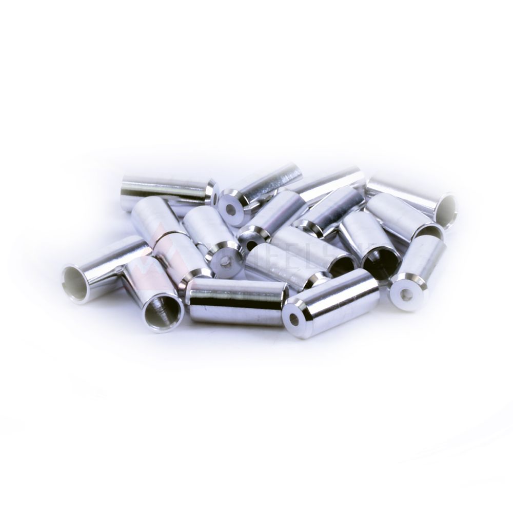 WHEELS MANUFACTURING, CASQUILLO DE ALUMINIO P/FORRO DE CABLE DE 4MM (50 PZS)