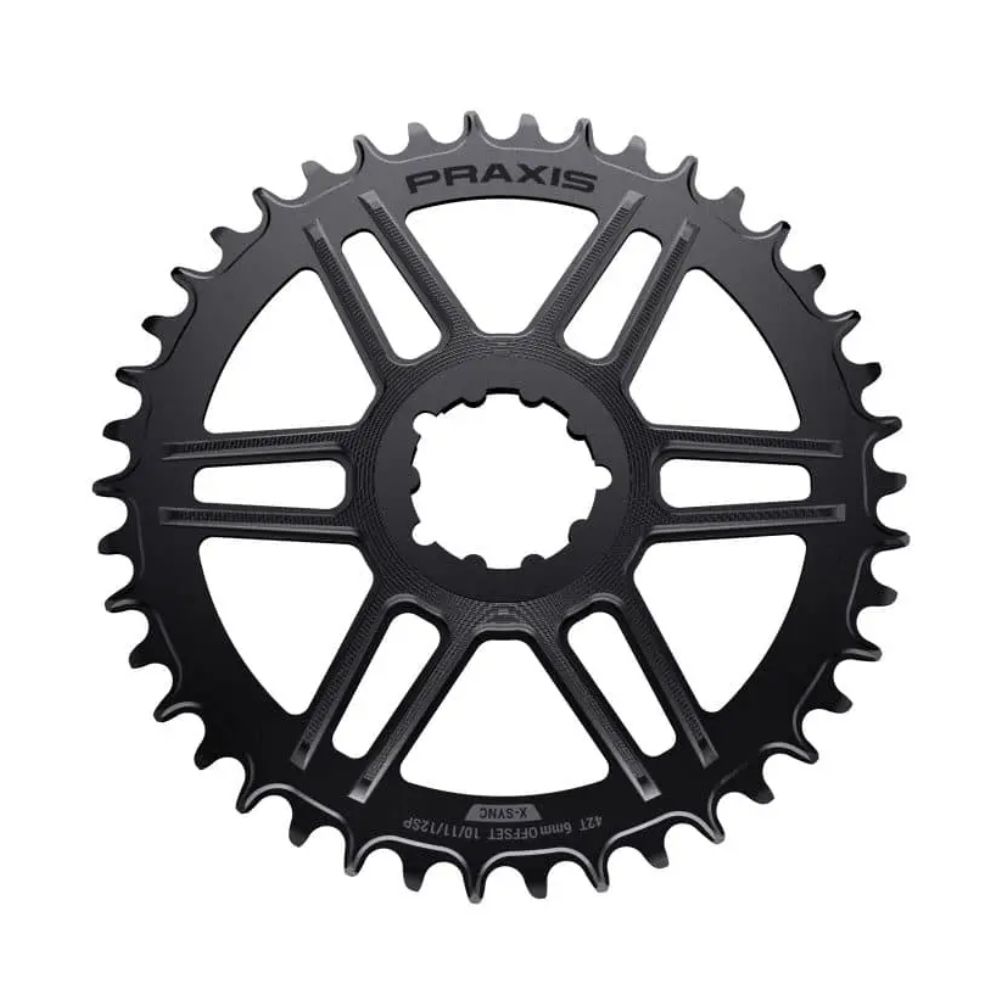 MONOPLATO PRAXIS DM1X | GRAVEL/RUTA | MONTAJE DIRECTO "SRAM 3T" | NEGRO N/W(10/11/12V)