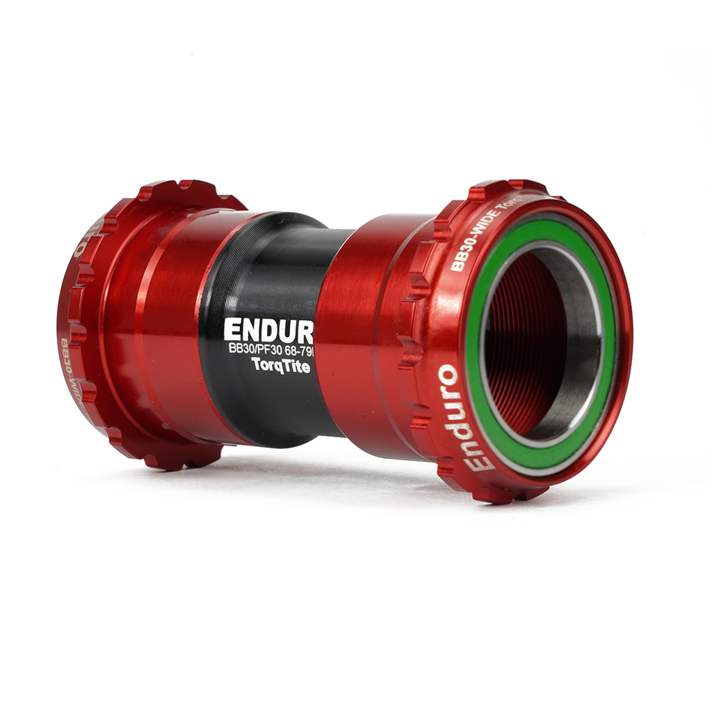 BKS-0158 - Torqtite, stainless steel, Angular Contact, Bearing Bottom Bracket for BB30 Framesets and 30mm Cranksets (spindle length 104mm or longer) - Red