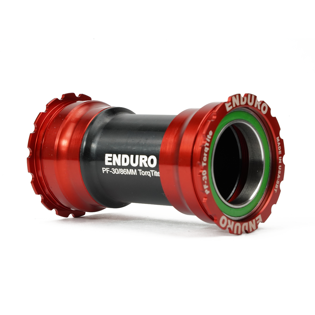 BKS-0160 - Torqtite, stainless steel, Angular Contact, Bearing Bottom Bracket for BB386 Framesets and 30mm Cranksets (current spindle length standard of 104mm or longer) - Red