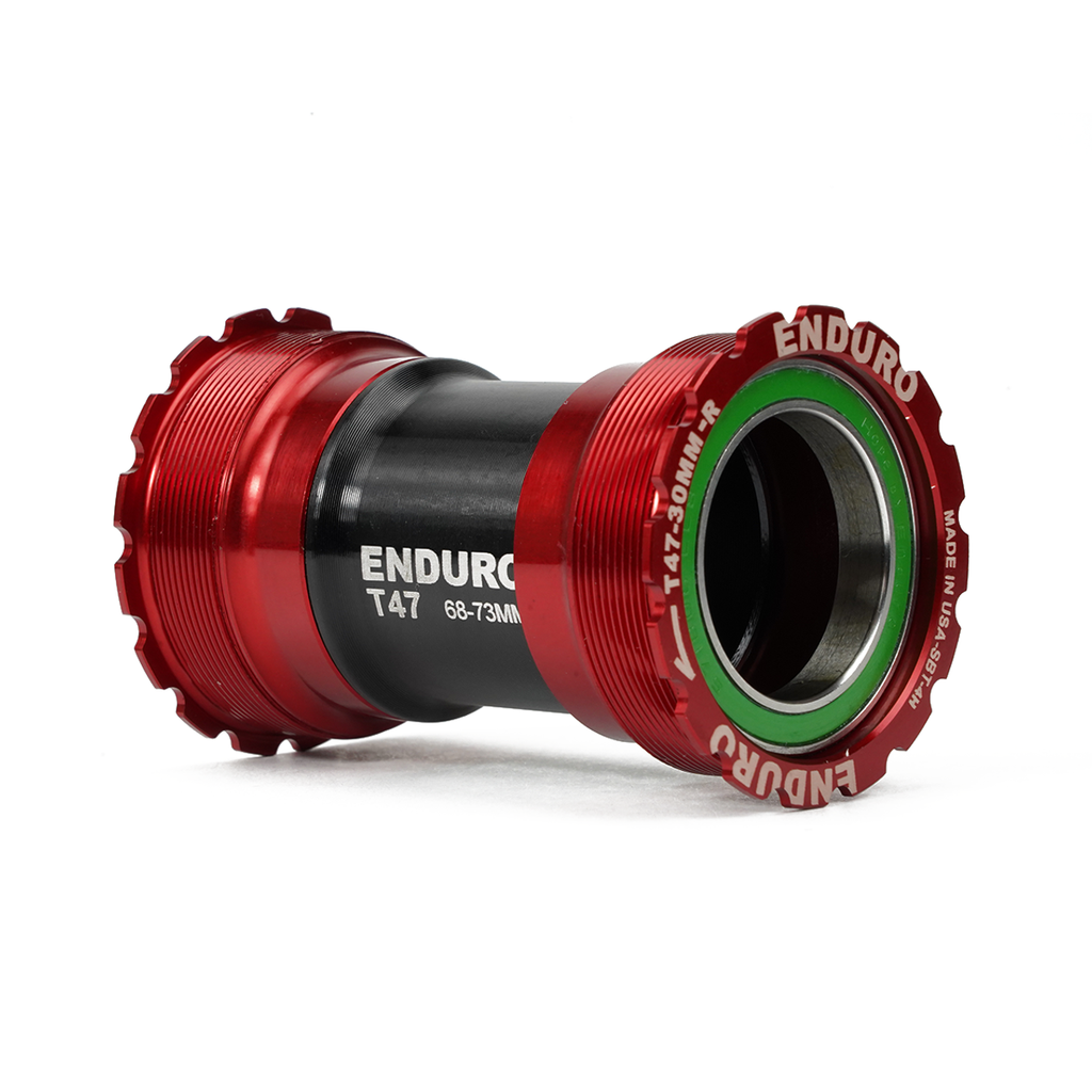 BKS-0200 - T47-Internal, Threaded, stainless steel, Angular Contact Bearing Bottom Bracket for T47 Framesets and 30mm Cranksets (spindle length under 90mm) - Red