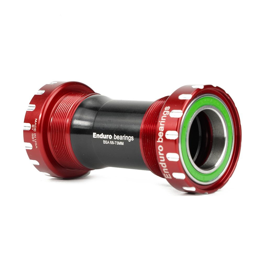 BKS-6036 - BSA Thread-In, Angular Contact, stainless steel Bottom Bracket for Shimano 24mm Road Cranksets - Red