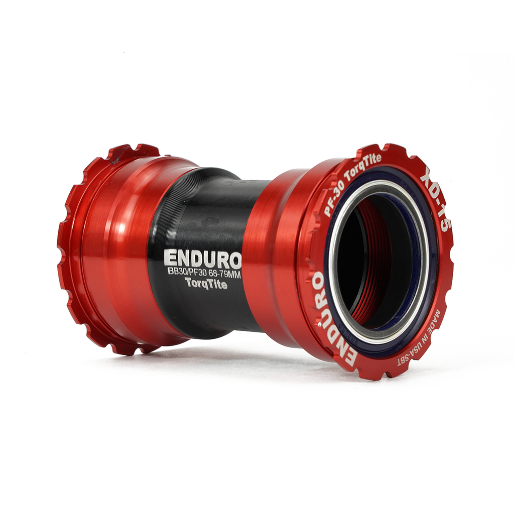 BKC-0650 - Torqtite, Ceramic, XD15 Corsa, 45 degree Angular Contact, Bearing Bottom Bracket for PF30 Framesets to 30mm Cranksets (under 90mm spindle length) - Red
