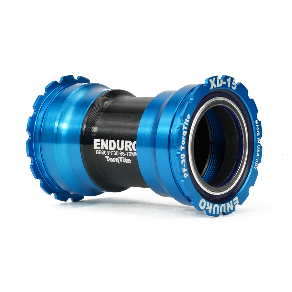 BKC-0652 - Torqtite, Ceramic, XD15 Corsa, 45 degree Angular Contact, Bearing Bottom Bracket for PF30 Framesets to 30mm Cranksets (under 90mm spindle length) Blue