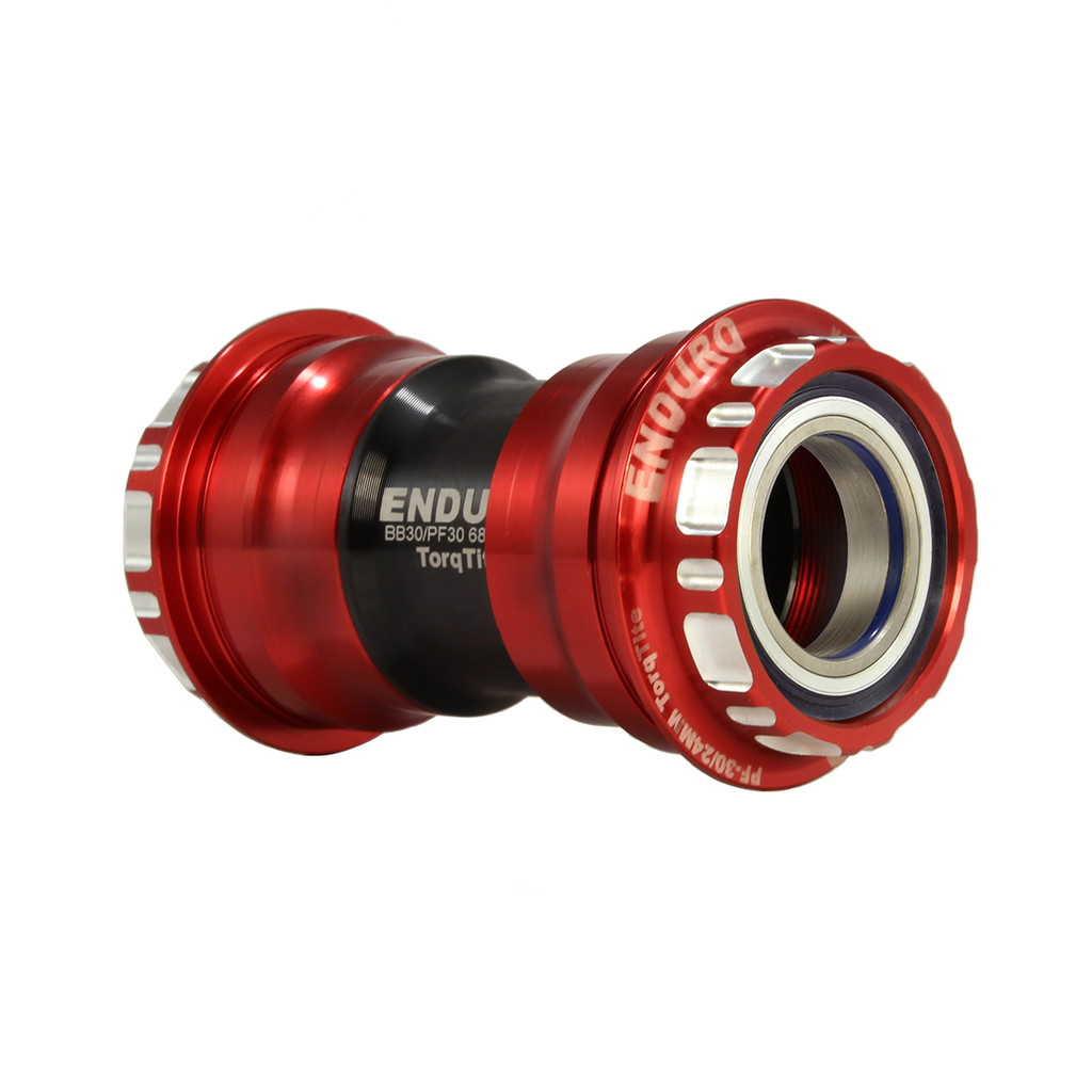 BKC-0670- Torqtite, Ceramic, XD15 Corsa, 45 degree Angular Contact, Bearing Bottom Bracket for PF30 Framesets to Shimano 24mm Cranksets - Red