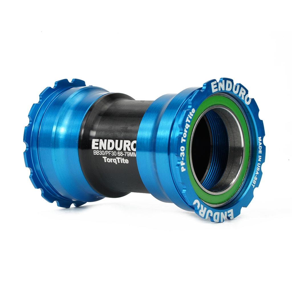 BKS-0132 - Torqtite, stainless steel, Angular Contact, Bearing Bottom Bracket for PF30 Framesets and 30mm Cranksets (under 104mm spindle length) - Blue
