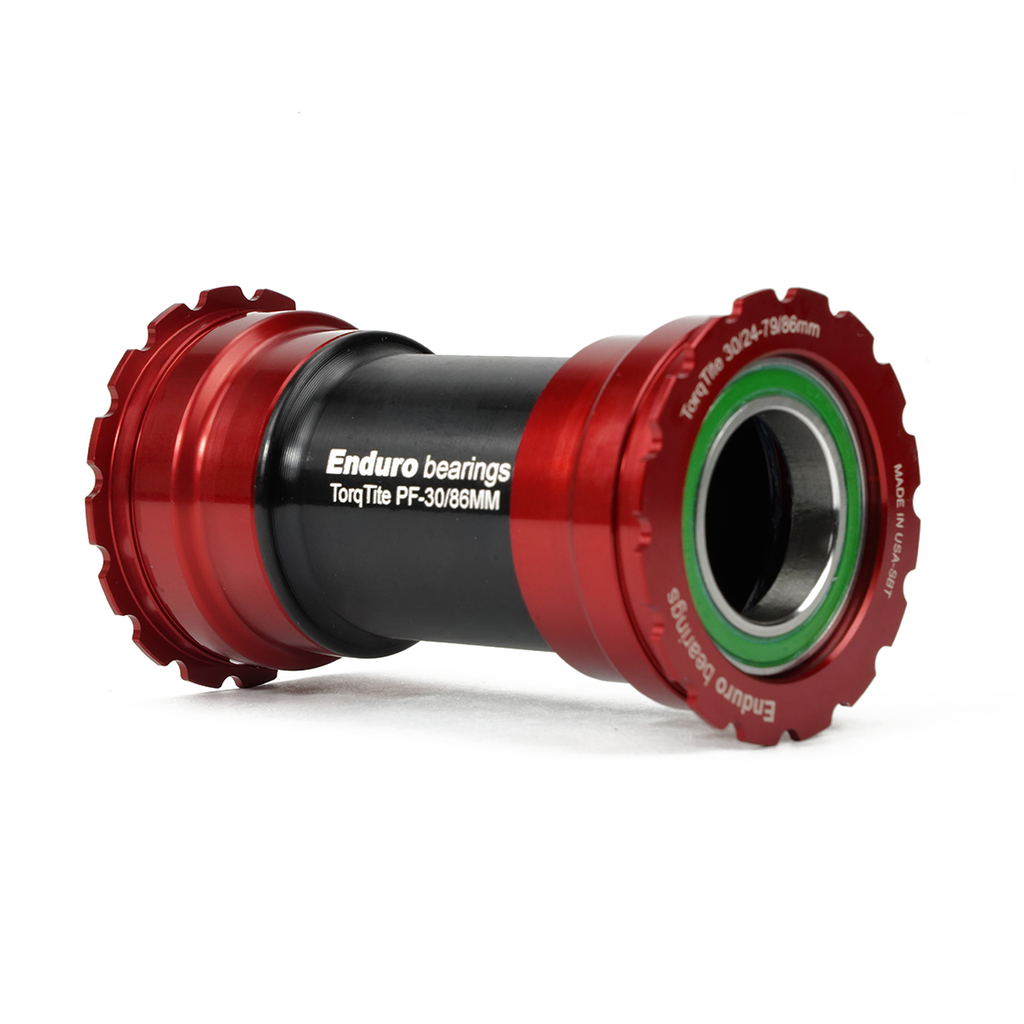 BKS-0140 - Torqtite, stainless steel, Angular Contact, Bearing Bottom Bracket for BB386 Framesets and Shimano 24mm Cranksets - Red