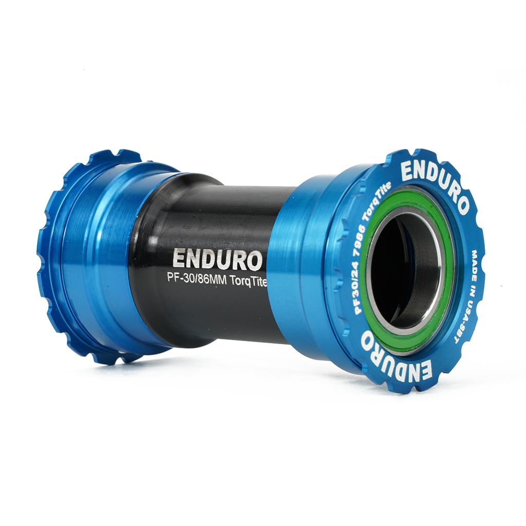 BKS-0142 - Torqtite, stainless steel, Angular Contact, Bearing Bottom Bracket for BB386 Framesets and Shimano 24mm Cranksets - Blue
