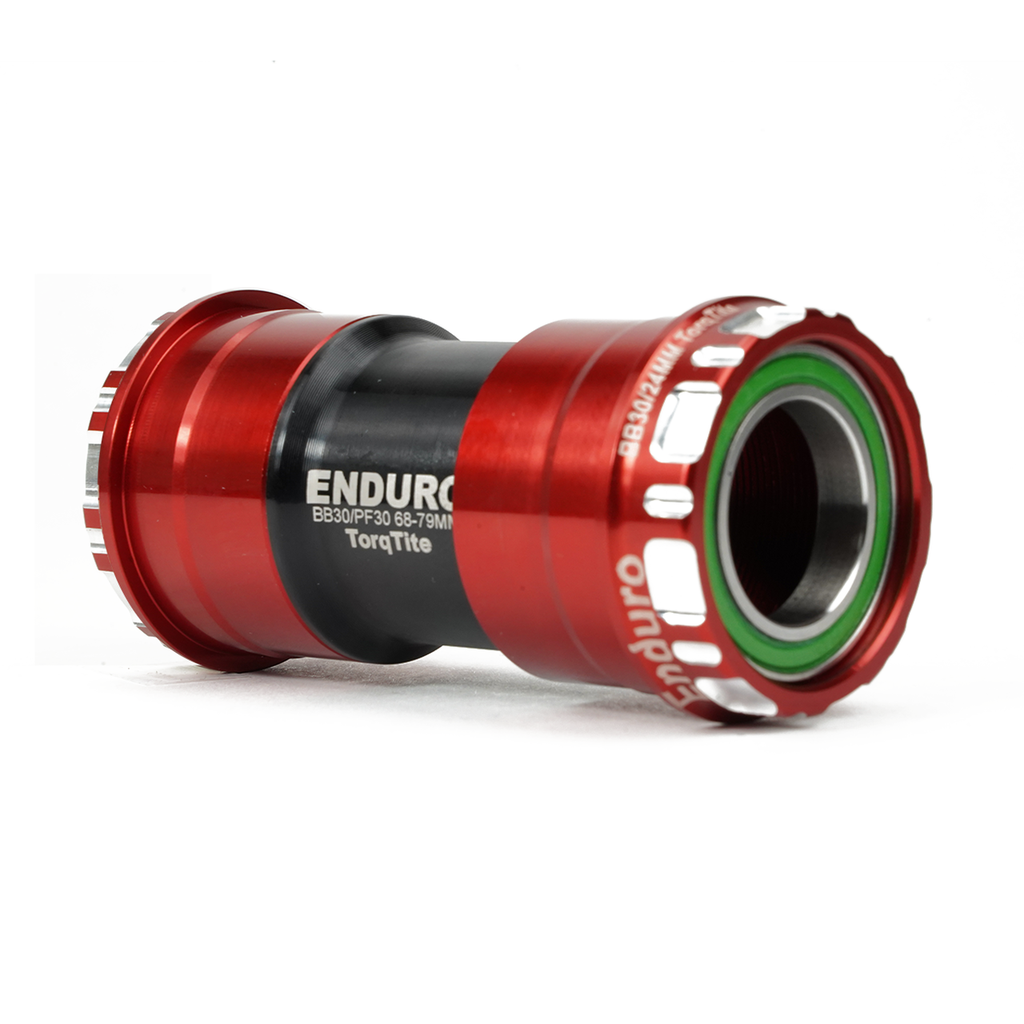 BKS-0145 - Torqtite, stainless steel, Angular Contact, Bearing Bottom Bracket for BB30A Framesets and Shimano 24mm Cranksets - Red