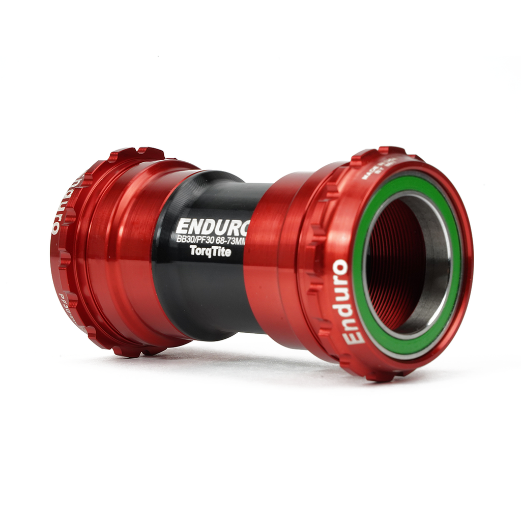 BKC-0848 - Torqtite, Ceramic-Hybrid, XD15, Angular Contact, Bearing Bottom Bracket for PF30 Framesets and 30mm Cranksets (104mm or longer) - Red