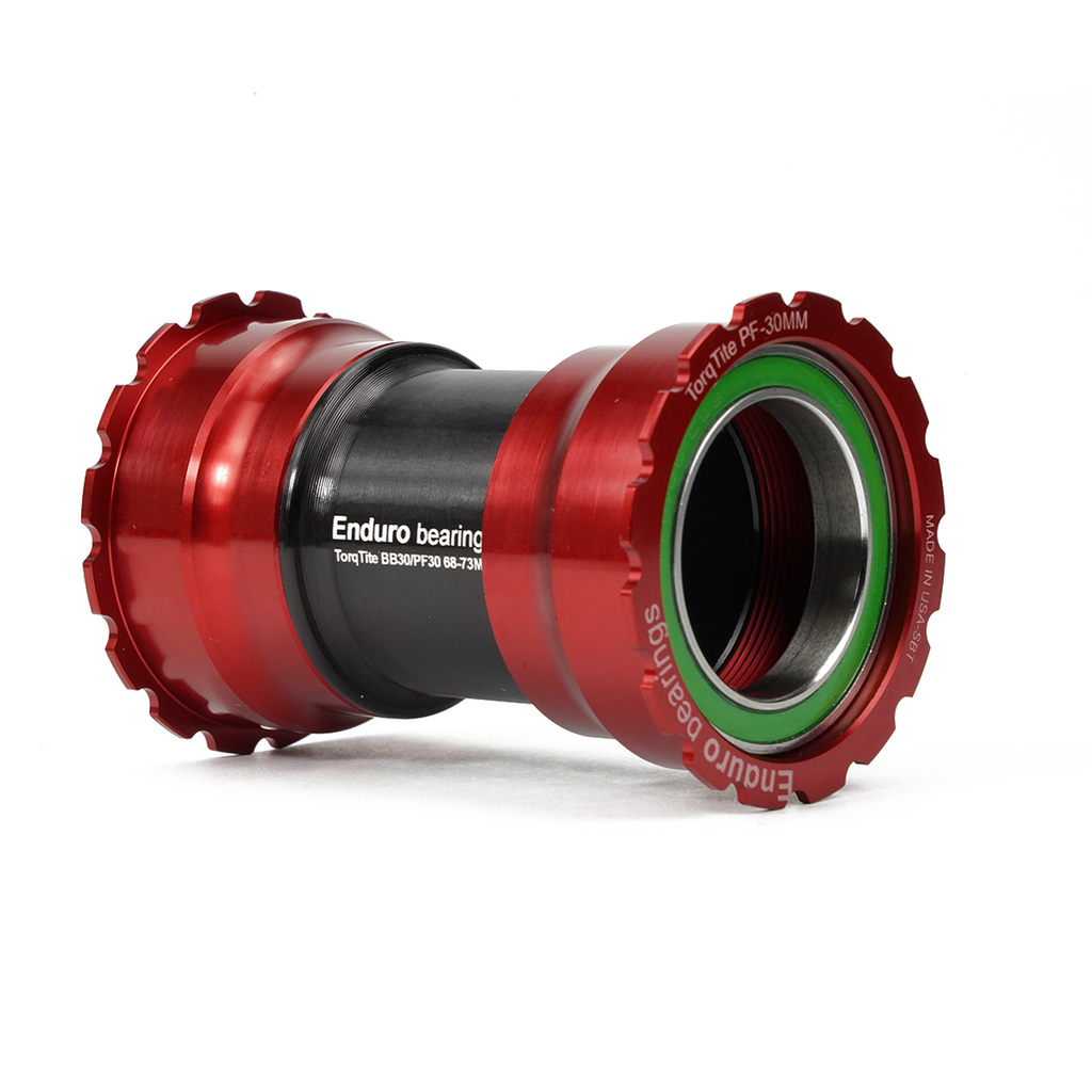 BKC-0850 - Torqtite, Ceramic-Hybrid, XD15, Angular Contact, Bearing Bottom Bracket for PF30 Framesets and 30mm Cranksets (under 90mm spindle length) - Red