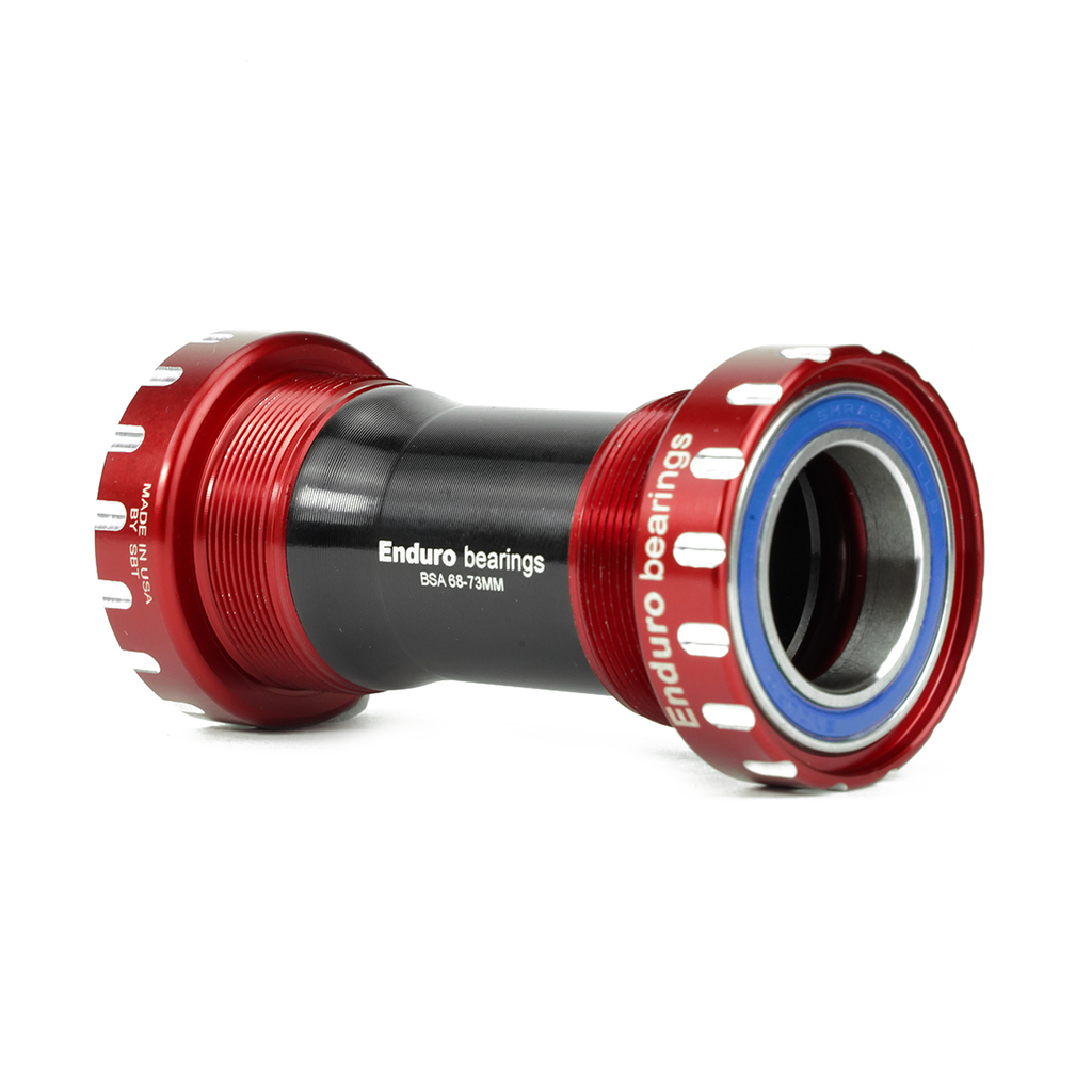 BK-6035 - BSA Thread-In, ABEC-3, Thread-In 68 or 73mm wide Bottom Bracket for Shimano (24mm) Cranksets - RED