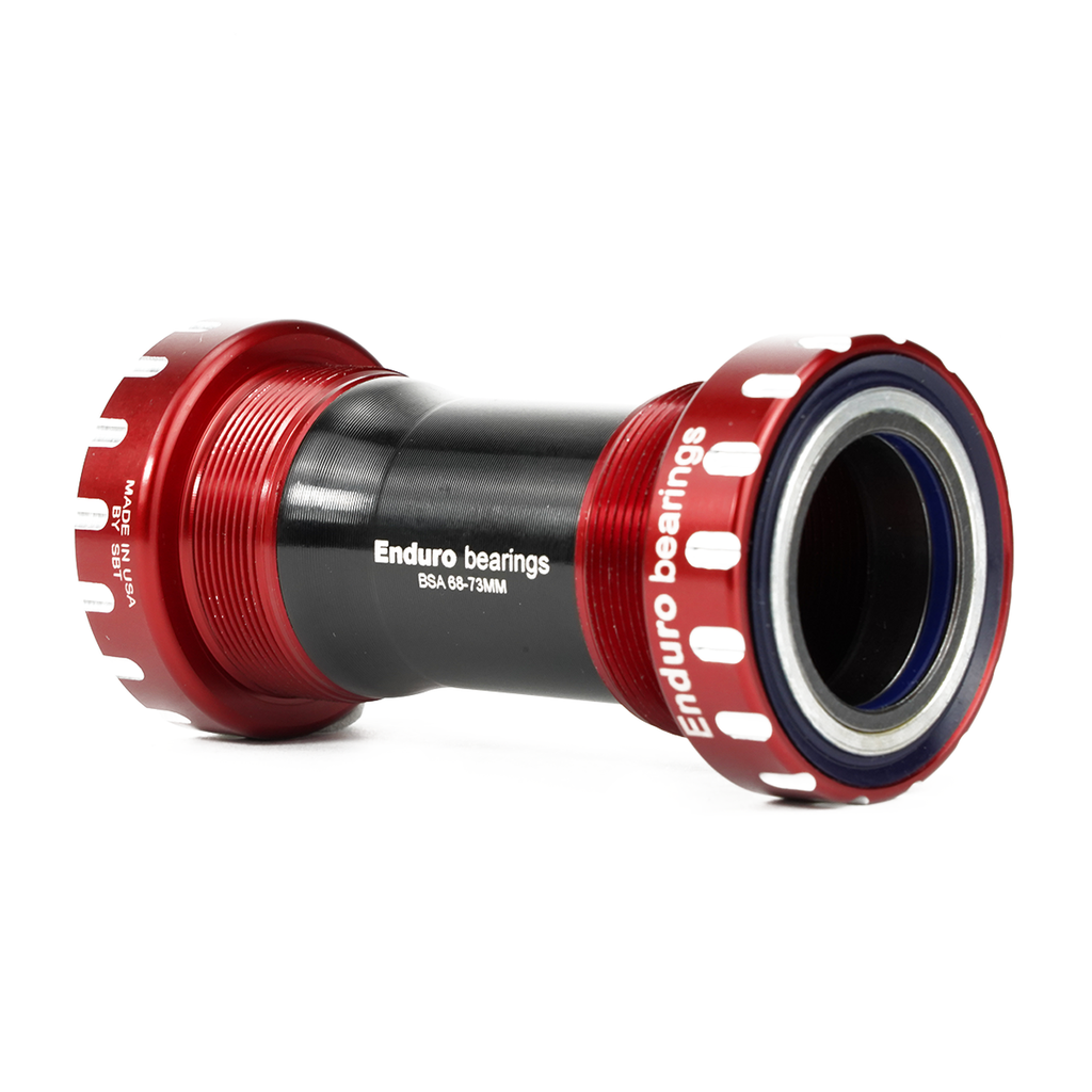 BKC-0566 - Thread-In, Ceramic, XD15 Corsa, 45 degree Angular Contact, Bearing Bottom Bracket for Italian Threaded Framesets for Shimano 24mm Cranksets - Red