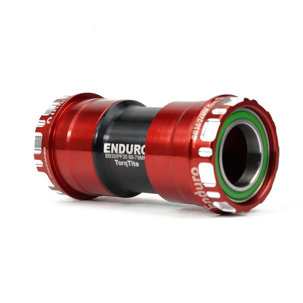 BKC-0885 - Torqtite, Ceramic-Hybrid, XD15, Angular Contact, Bearing Bottom Bracket for BB30A Framesets and Shimano 24mm Cranksets - Red