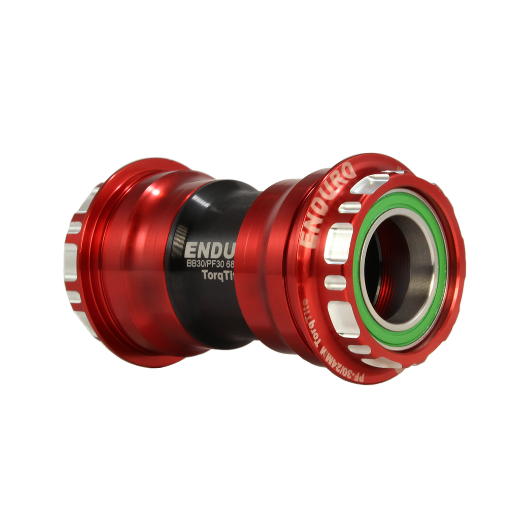 BKC-0888 - Torqtite, Ceramic-Hybrid, XD15, Angular Contact, Bearing Bottom Bracket for PF30A Framesets and Shimano 24mm Cranksets - Red