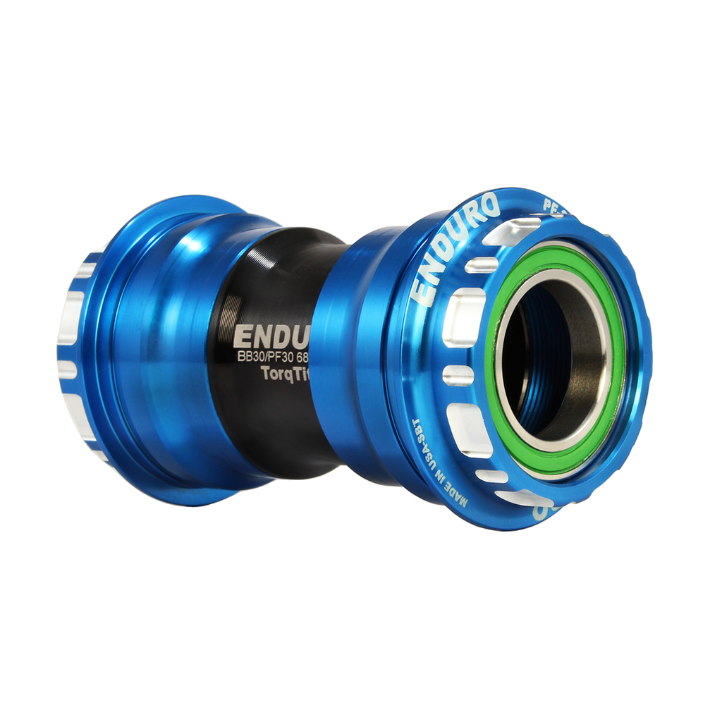 BKS-0112 - Torqtite, stainless steel, Angular Contact, Bearing Bottom Bracket for PF30 Framesets and Shimano 24mm Cranksets - Blue