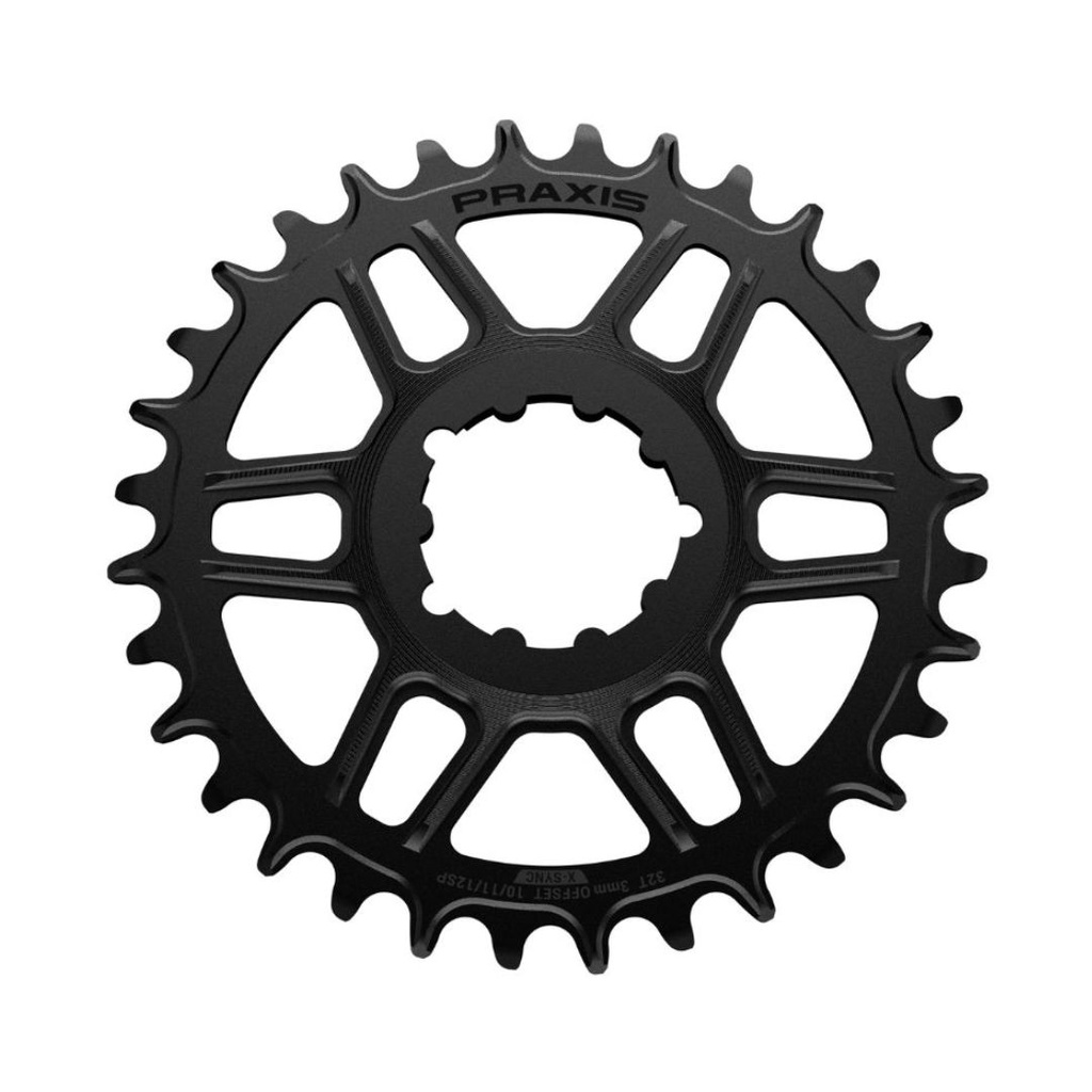 MONOPLATO PRAXIS DM1X | MTB | MONTAJE DIRECTO | "SRAM 3T" | 0MM OFFSET | NEGRO