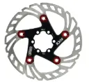 RX16 FLOATING ROTOR ø160mm 120g WITH 6 ROTOR BOLTS BLACK AND RED 
