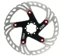 RX20 FLOATING ROTOR ø203mm 198g WITH 6 ROTOR BOLTS BLACK AND RED 