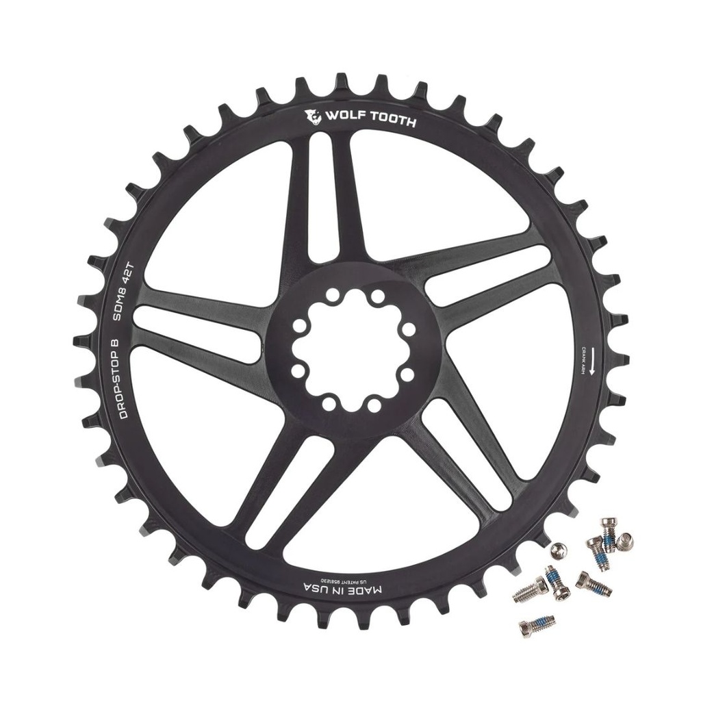 MONOPLATO WOLFTOOTH PARA SRAM (MONTURA 8T) 42T NEGRO
