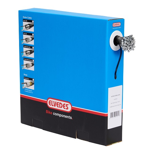 CAJA DE CABLE DE CAMBIO ELVEDES 100 PIEZAS ACERO INOXIDABLE, COMPATIBLE CON SHIMANO 1.1MM X 2.25 M