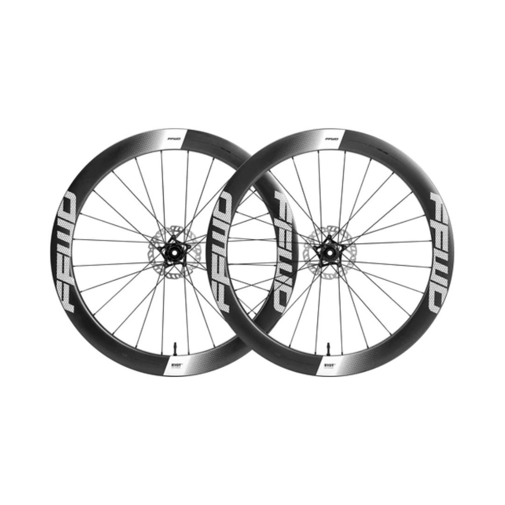 JUEGO DE RUEDAS FFWD RYOT (55MM) FULL CARBON FFWD (XDR) NEGRO (CALCAS BLANCAS)