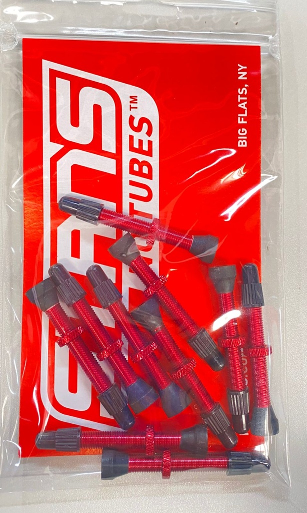 VALVULA STAN´S PRESTA 44MM, ROJA (KIT DE 10 PZAS)