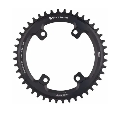 WOLFTOOTH MONOPLATO 110BCDAsymmetric 4-Bolt Chainrings for Shimano GRX Cranks NEGRO 