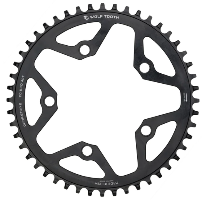 WOLFTOOTH MONOPLATO 110 BCD Para Gravel / CX / Road Chainrings (Shi-12V) NEGRO