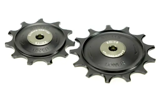 [EB-BKCJ-0351] BKCJ-0351 - POLEAS DE CAMBIO DE 11/13 DIENTES, BALERO HÍBRIDO CERÁMICO XD15, DELRIN MECANIZADO PARA DESVIADORES SHIMANO GRX DE 11 VELOCIDADES (ORIFICIO PARA TORNILLO DE 5 MM) - NEGRO
