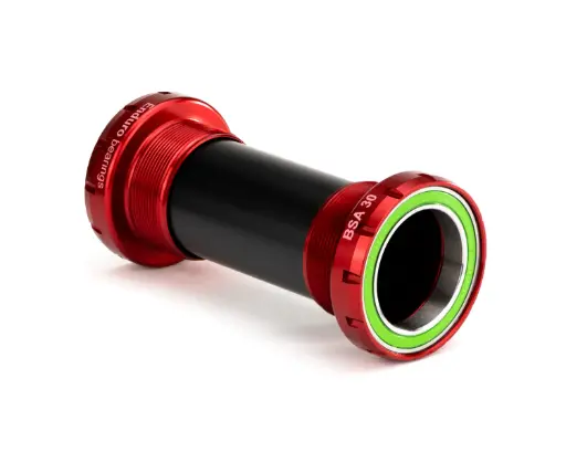 [EB-BKS-6052] BKS-6052 BB BOTTOM BRACKET BSA DE ROSCA, CONTACTO ANGULAR, ACERO INOXIDABLE PARA BIELAS DE 30 MM (LONGITUD DEL EJE DE 104 MM O MÁS) - ROJO
