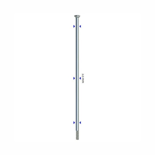 [SP-LEADER-NT-SP-310-SIL] RAYO SAPIM LEADER "Straight Pull" PLATA 310MM SIN ROSCA