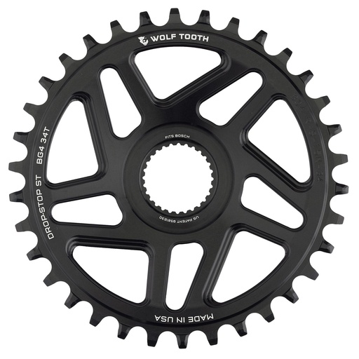 [WT-BG4-34-ST] MONOPLATO PARA BICICLETA ELECTRICA BOSH 34T DROP-STOP ST WOLFTOOTH NEGRO  