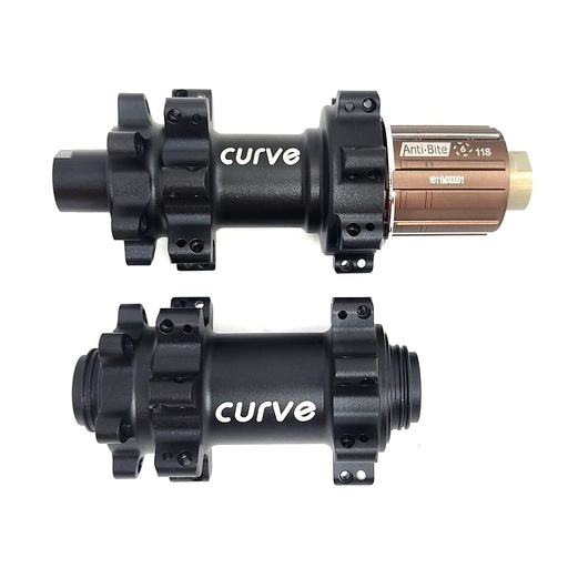 [BX-BX401FRCV001] JUEGO DE MAZAS MTB BITEX BX401 28H STRAIGHT PULL 15X100/12X142 HG NEGRO MATE (LOGO CURVE)