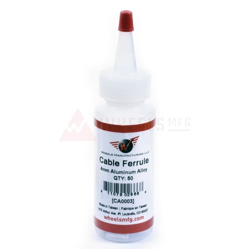 [WM-CA0003] WHEELS MANUFACTURING, CASQUILLO DE ALUMINIO P/FORRO DE CABLE DE 4MM (50 PZS)