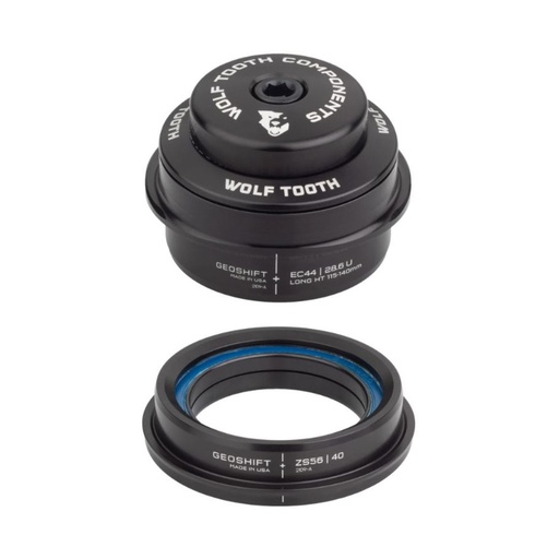 [WT-ECZS56L-G2-S-BLK-B] WOLFTOOTH 2 Degree GeoShift Performance Angle Headset EC44/28.6 Upper, ZS56/40 Lower / Short 90- 114 mm
