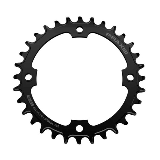 MONOPLATO PRAXIS 104BCD | ROSCADO | MTB | (10/11/12V) ACERO | NEGRO
