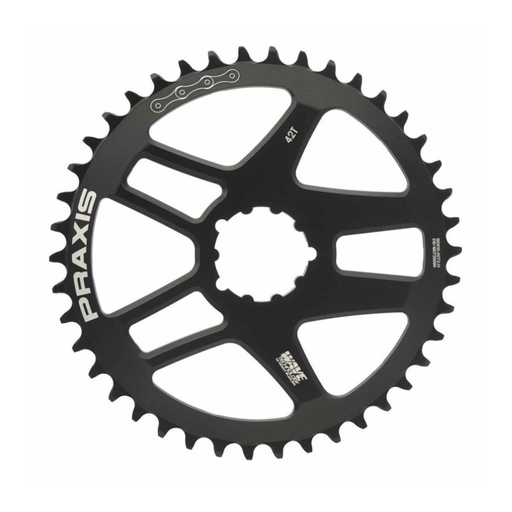 MONOPLATO PRAXIS "WAVE" | GRAVEL/RUTA | MONTAJE DIRECTO | "SRAM 3T" | 6MM OFFSET | NEGRO 