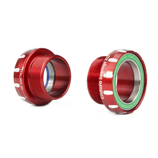 [EB-BKS-0442] BKS-0442 - Italian Thread-In, Angular Contact, stainless steel, Bottom Bracket for 30mm Cranksets (spindle length over 104mm) - Red